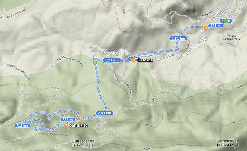 Croquis de la ruta
